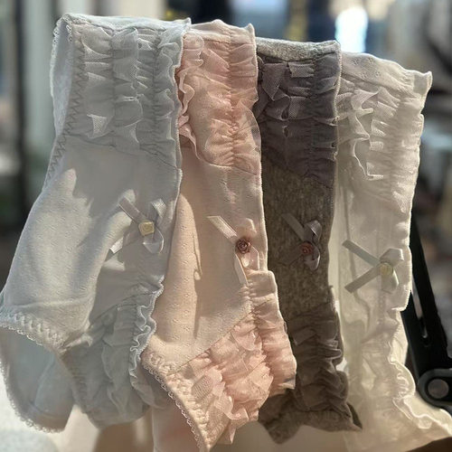 纯色泡芙~四季款提花透气棉甜美可爱蝴蝶结少女内裤棉质舒适内裤