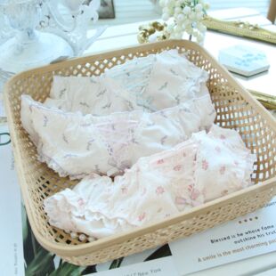 小苍兰.立体透气洛丽塔日系内裤氨纶棉纯欲碎花可爱大码三角裤女