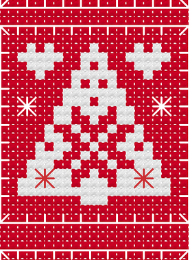 DMC线小小鱼十字绣套件Cross219-10书签圣诞雪花SQ简单红色塑料布