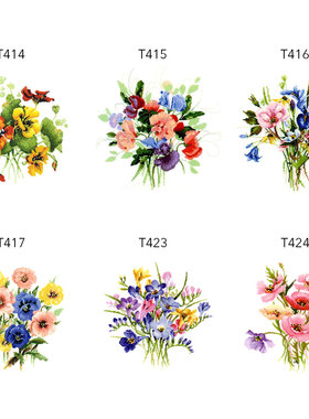 R线小小鱼T414-424 漂亮花六幅 现代唯美餐厅十字绣手工套件