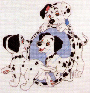 DMC绣线照镜子 精准印花十字绣 斑点狗A229儿童房可爱萌宠动物