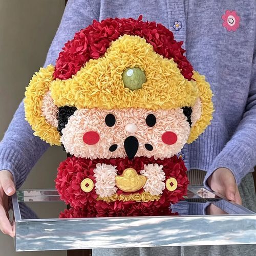 开业乔迁送朋友永生花财神爷摆件