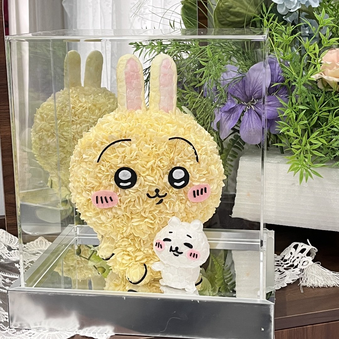 圣诞平安夜礼物小飞鼠吉伊卡哇公仔永生花摆件花盒送女友闺蜜生日