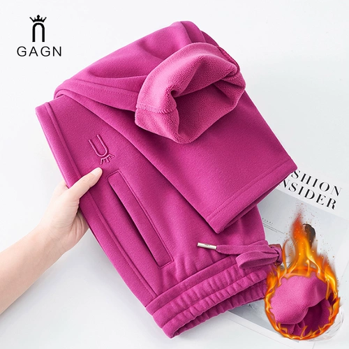 Демисезонные флисовые удерживающие тепло штаны для матери для отдыха, свободный прямой крой, 2024 года