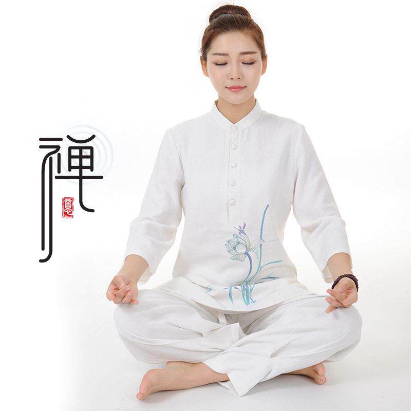 特卖道家服装女夏季薄款中国风禅意佛系女装打坐禅修服高端改良居
