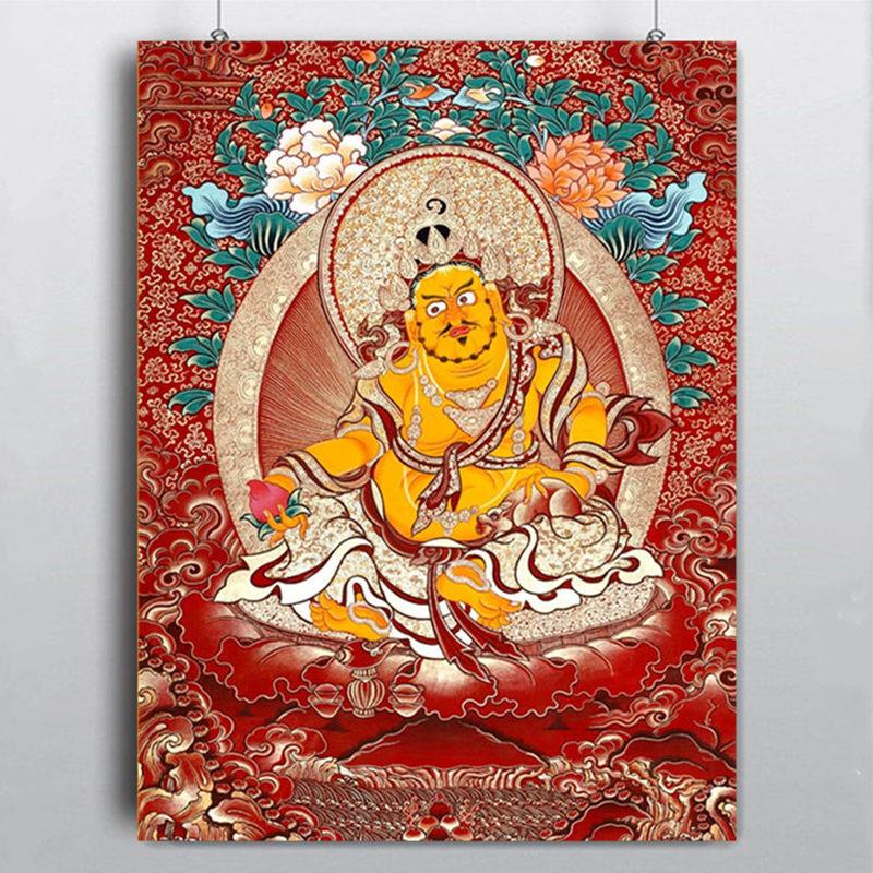 diy特卖黄财神唐卡涂色描金手绘填色自画唐卡装饰画【涂色世界】