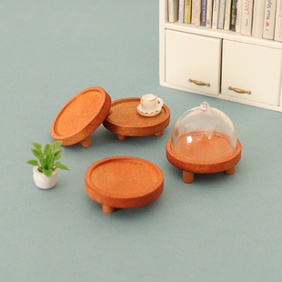 娃娃屋迷你仿真桌子模型摆件手工diy圆桌家居场景装饰品木桌配件