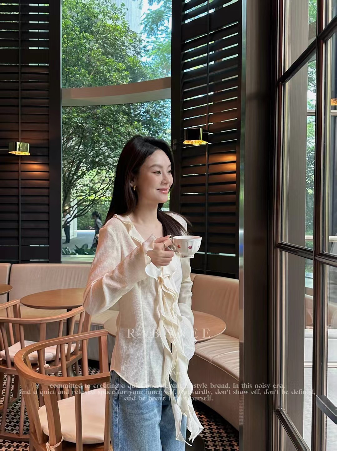 南油原创设计师品牌特价飘带衬衫上衣