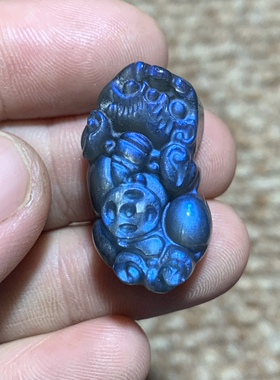 拉长石吊坠貔貅招财转运