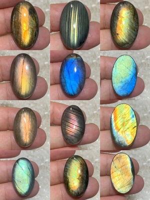 拉长石吊坠月光石芬兰裸印度椭圆