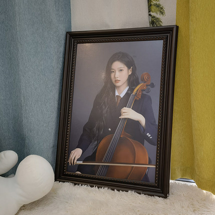 复古古铜色实木相框画框定制个人写真婚纱全家福照片挂墙高级款