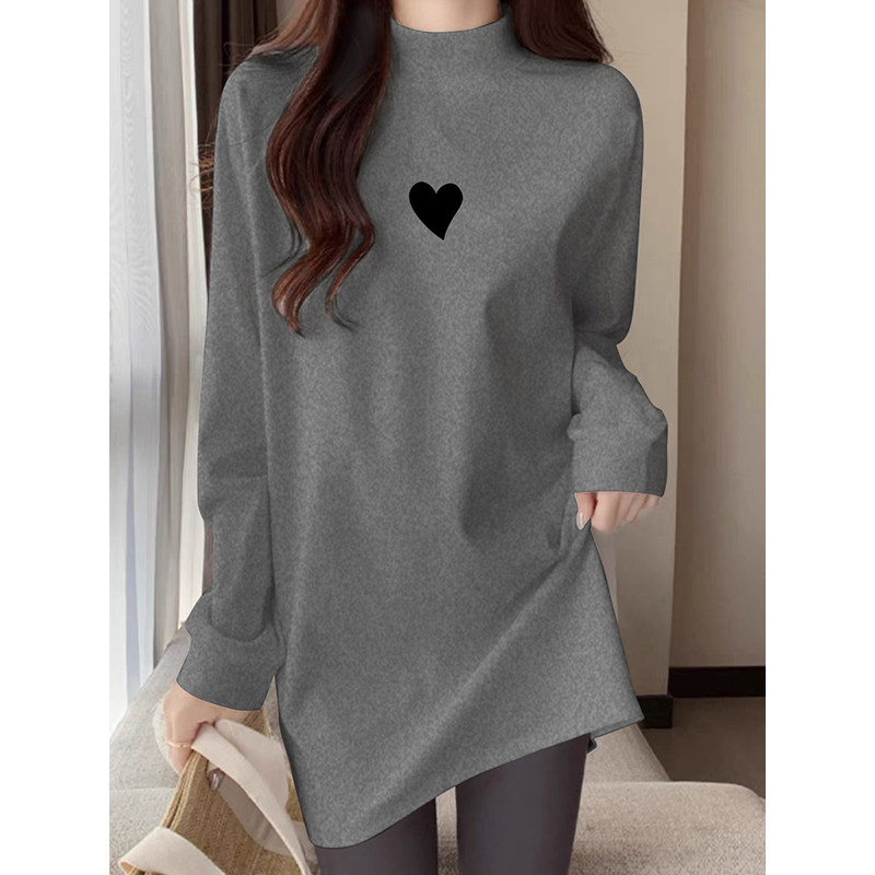 半高领磨毛内搭长袖t恤打底衫女秋冬中长款遮屁股配鲨鱼裤的上衣,女装/女士精品,大码内搭,淘宝优惠券,粉丝福利购,淘宝优惠卷