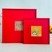 红色装 裱红色铝合金相框空框挂墙窄边画框装 裱带卡纸留白拼图框