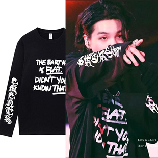 bts防弹少年团同款suga闵玧其釜山巡演长袖卫衣宽松应援衣服男女