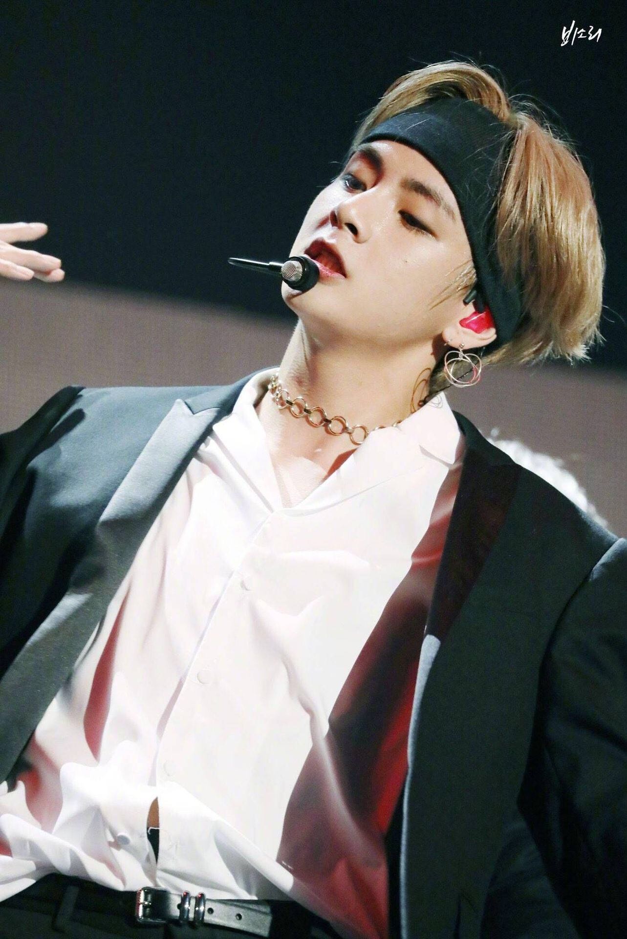 bts金泰亨v 防弹少年团同款运动针织纯色弹力纯色发带包头巾发带