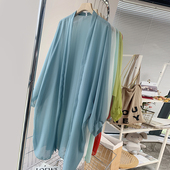 超仙韩版 中长款 宽松防晒衫 外搭披肩超薄外套时尚 防晒衣女 雪纺开衫