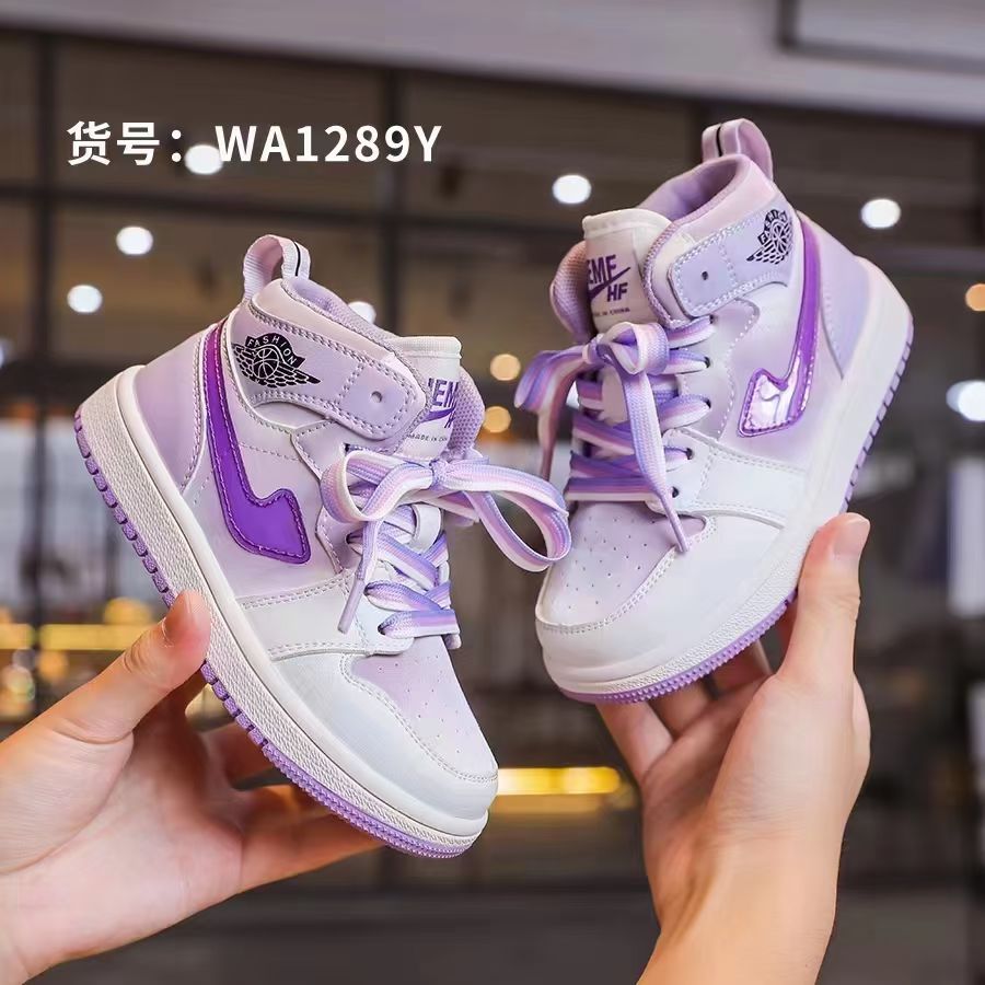 顽皮弹童鞋秋款女宝高帮板鞋女童休闲鞋儿童洋气板鞋百搭断码特价