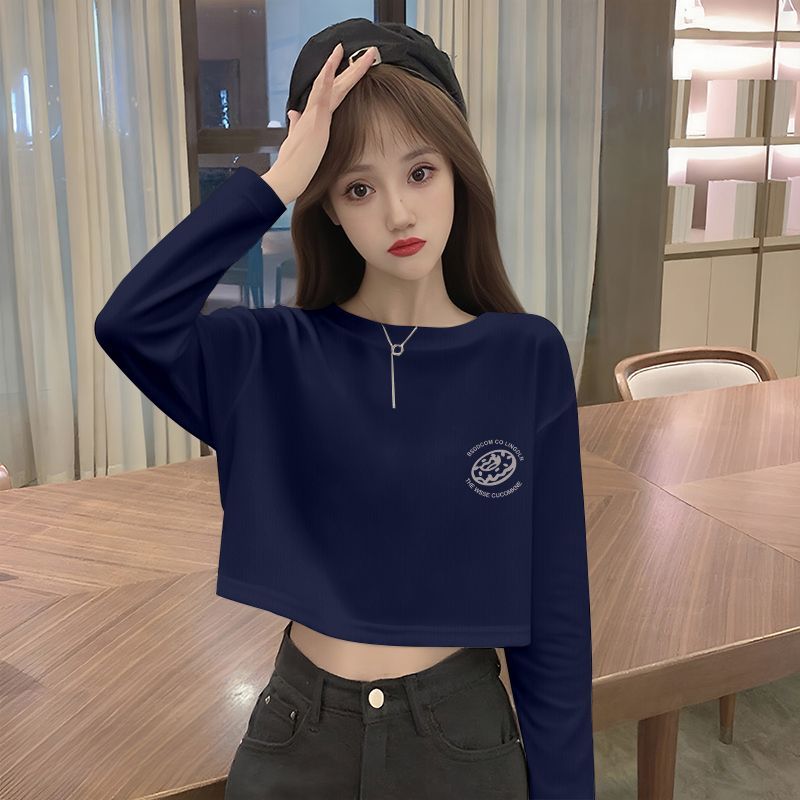 潮牌藏青色秋季女装休闲韩