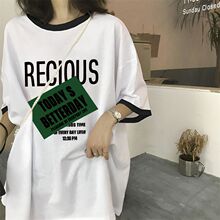 白色短袖t恤女2025夏季新款韩版中长款学生宽松百搭半袖上衣超火