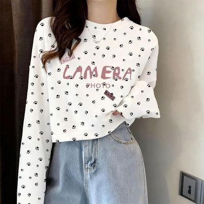 春秋长袖t恤女生韩版宽松