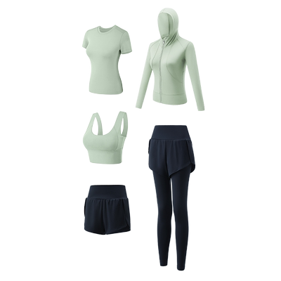 女士瑜伽服健身套装春夏长袖