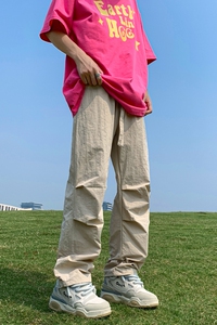 K338 P50 控68 多巴胺降落伞裤子速干抽绳宽松潮牌情侣裤子男图片
