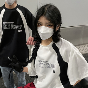 T6020 P40 控58  机车服夏季短袖宽松潮流圆领体恤运动280克图片