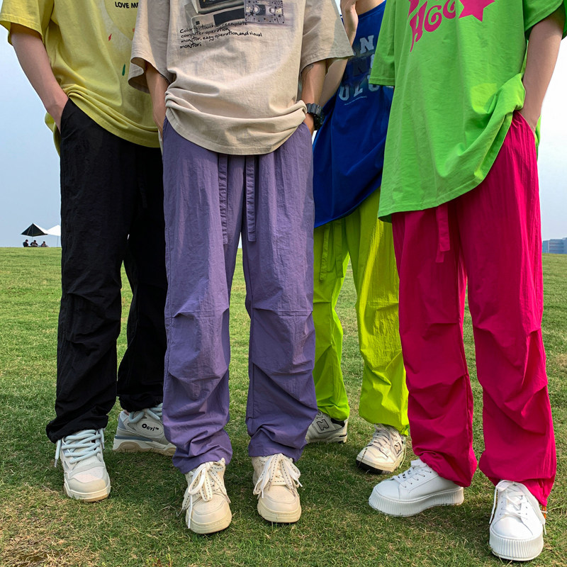 K338 P50 控68 多巴胺降落伞裤子速干抽绳情侣裤子男女休闲裤图片