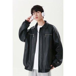 W7003 特P70 控138 秋冬男士皮衣夹克外套翻领潮流帅气男图片