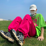 K338P50控68多巴胺降落伞裤子速干抽绳情侣裤子男女，男装休闲裤，电商B205