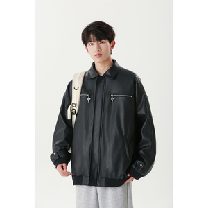 W7003 特P70 控138 秋冬男士皮衣夹克外套翻领潮流帅气男图片