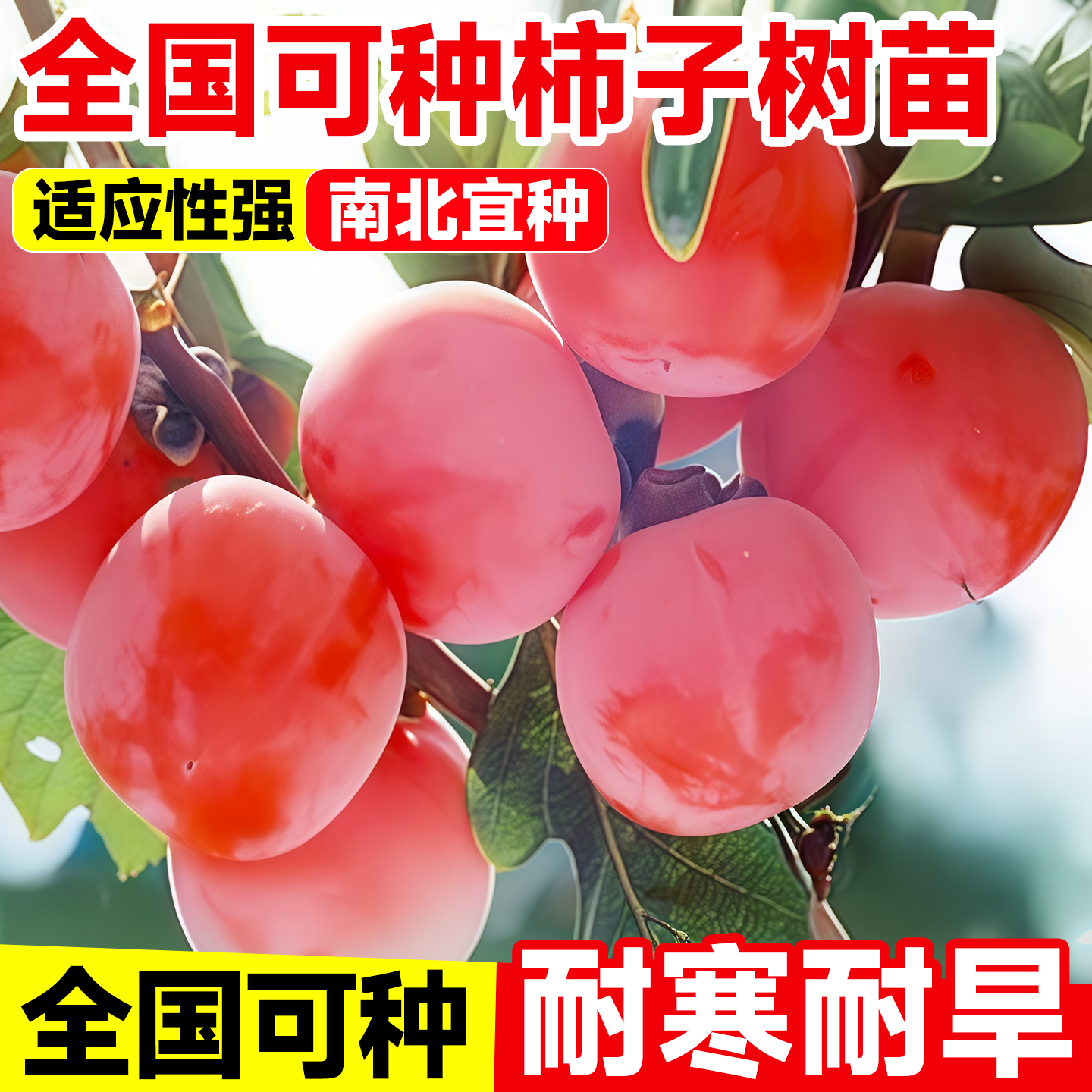 柿子树果苗火晶太秋脆甜嫁接庭院地栽耐寒老桩当年结果南北方种植