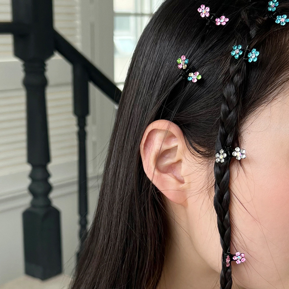 个性韩国博主推荐水钻花朵小发夹嘻哈发夹边夹发饰头花