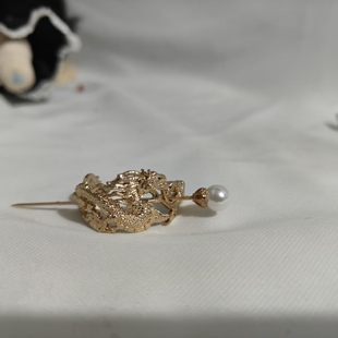 BJD三分棉花娃娃古风金色龙纹发冠装饰汉服头饰发箍男女通用