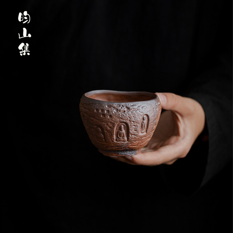 复古粗陶老岩泥茶杯主人杯敦煌禅心杯中式功夫茶道个人品茗杯单杯,餐饮具,茶杯,淘宝优惠券,粉丝福利购,淘宝优惠卷