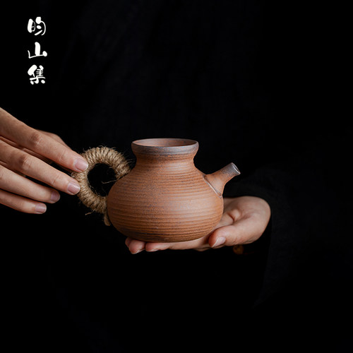 无釉粗陶公道杯创意手工分茶器