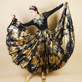 天山美翼720大摆新疆舞蹈演出服民族风烫金舞台装 长裙新款 半身裙