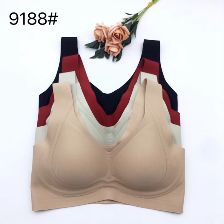 宠她无痕运动无钢圈大显小大码乳胶护肤衣内衣不跑杯背心文胸美背