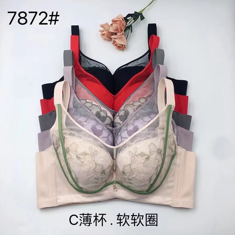 玉姿一族7872新款定型薄全罩杯抹胸防走光大码薄文胸胖MM聚拢调整