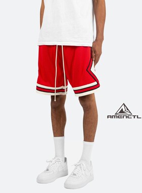 Mnml FOG风格红色网眼松梆透气夏季薄款宽松运动休闲篮球短裤现货