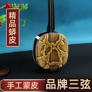 花梨木黑檀木大中小三弦弦鸣戏曲乐器说书红厂家直销专业三弦乐器
