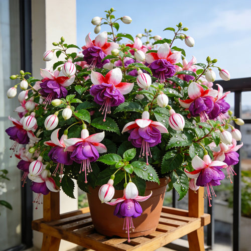 倒挂金钟盆栽带花苞重瓣灯笼花室内阳台四季开花好养花卉绿植花苗