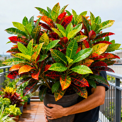 七彩变叶木变色木苗阳台庭院室内外造景耐寒耐热绿植盆栽真叶绿植