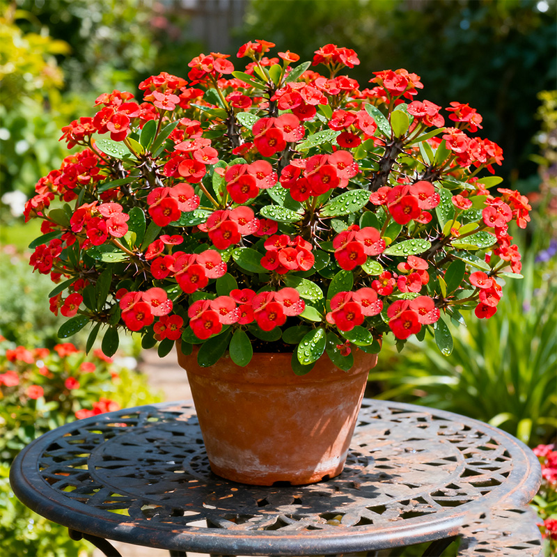 虎刺梅盆栽带花苞铁海棠花卉室内外植物适合客厅摆放不怕晒不怕冬