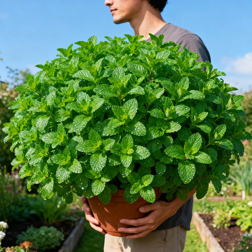 可食用蛋糕甜点点缀薄荷盆栽