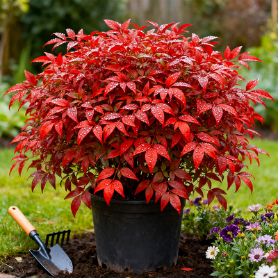 火焰南天竹盆栽耐寒植物