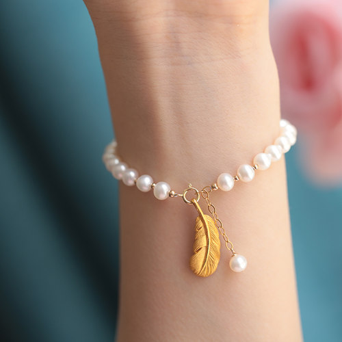 定制小红书强光可挂福牌珍珠手链