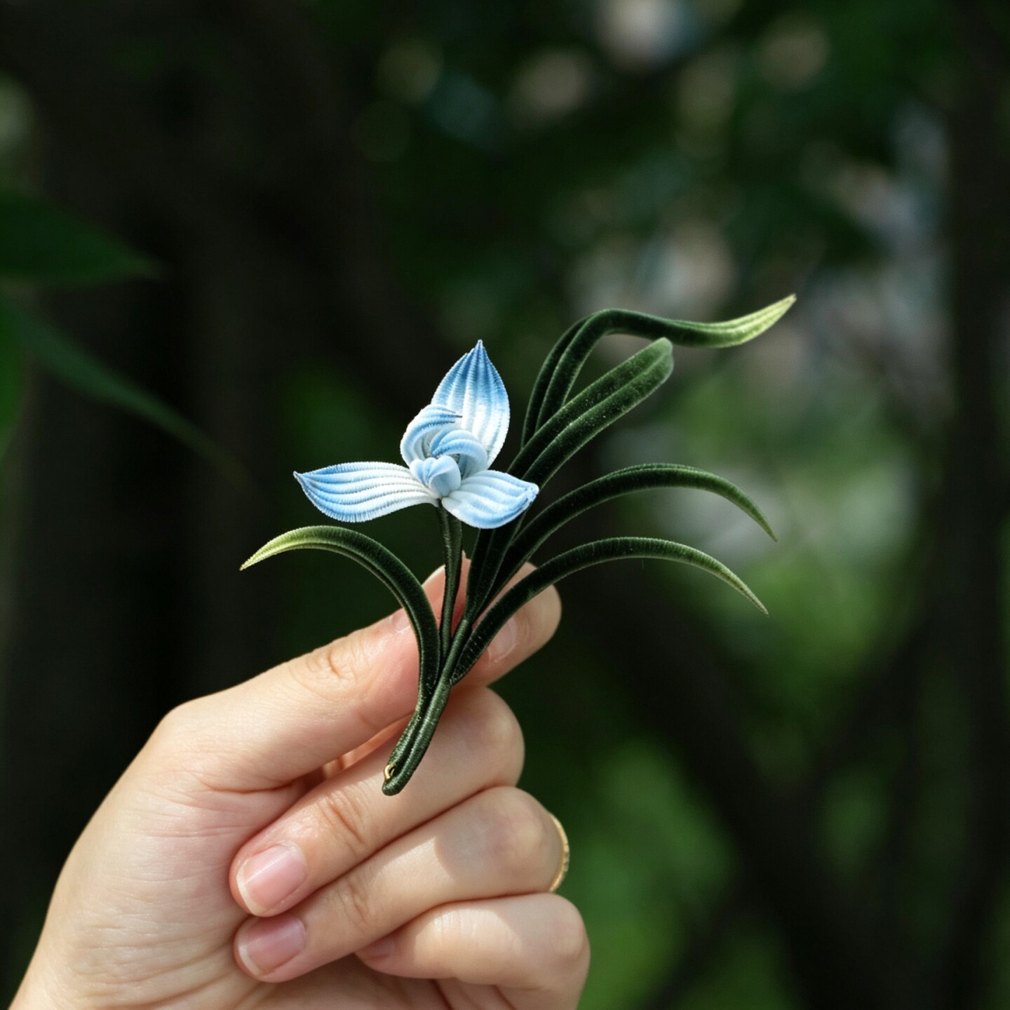 非遗绒花兰花胸针宫廷复古
