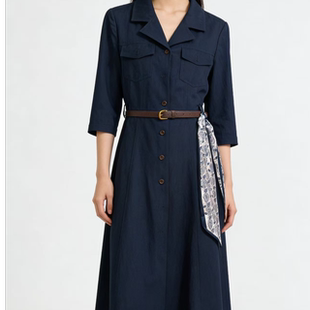 设计感丝巾系带收腰衬衫 Y3725时尚 裙子 悟空粉丝专享