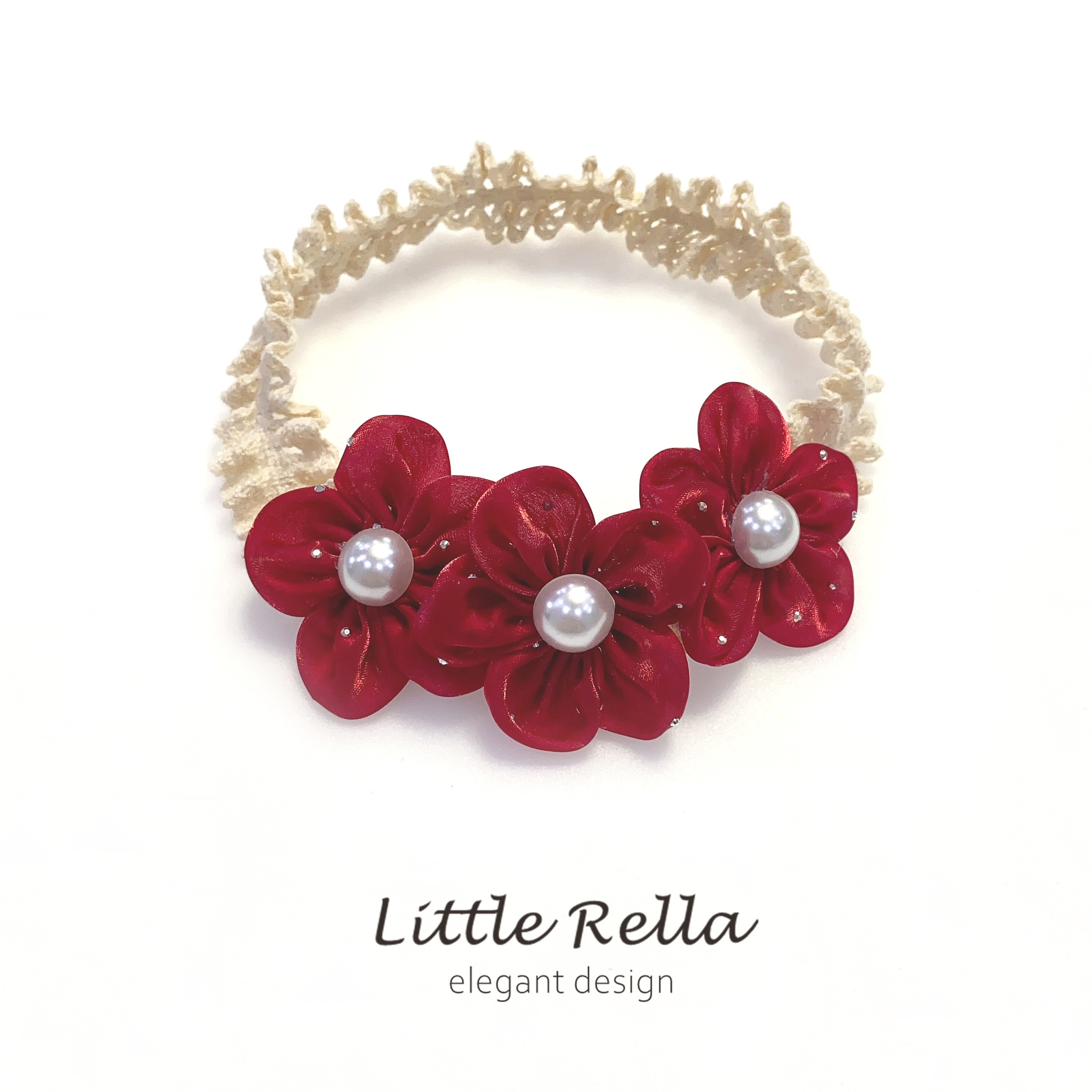 婴儿红色喜庆女宝不勒头发带舒适